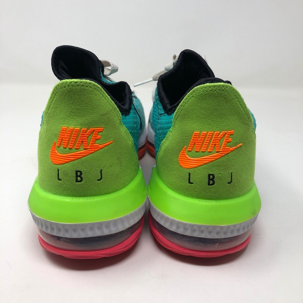 Nike LeBron 16 Low Mens 7.5 Basketball Shoes Hyper Jade Orange Green CI2668-301 - Picture 5 of 15